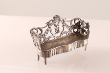 Silberfigur Miniatur Bank Sofa