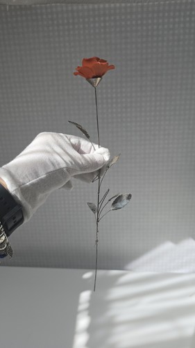 Porzellan rose mit 800 - 800, silber