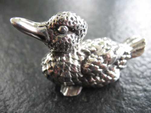 Miniatur figur silber 925 ente - miniatur,